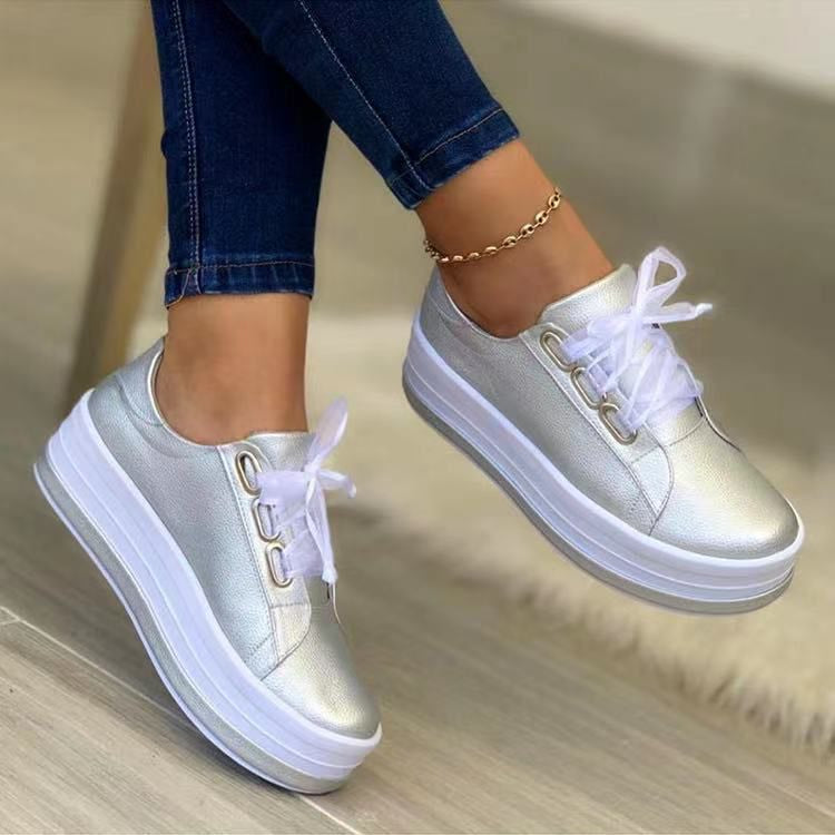 Women's Platform Lace-Up Sneakers