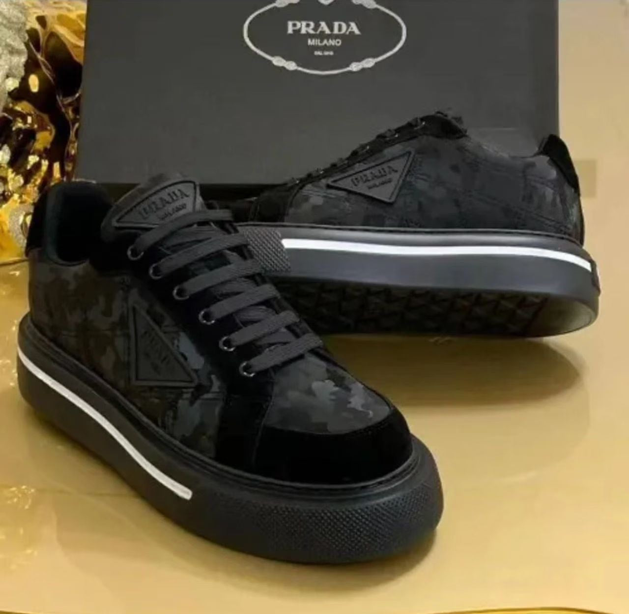 Prada Triangle Logo Low-Top Sneaker