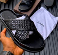 Zara Woven Leather Cross-Strap Slides