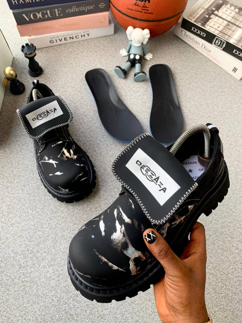 Qeebaza Marble Lug Sole – Black