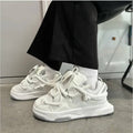 Triple White Rope-Lace Chunky Sneaker