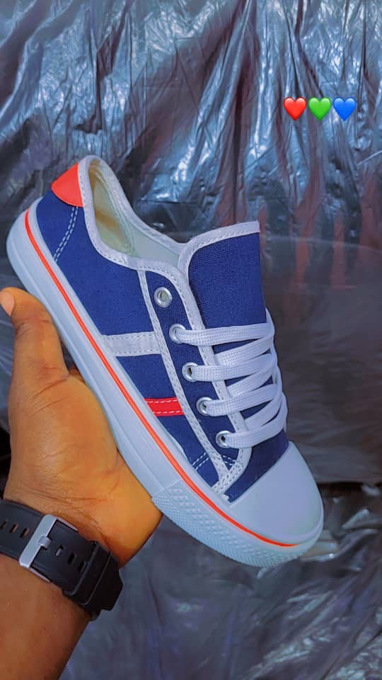 Canvas Low-Top Stripe Sneaker