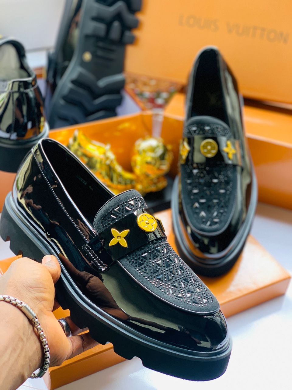 Louis Vuitton LV Monogram Patent Leather Loafers
