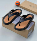 Zara Cork-Bed Leather Thong Slides