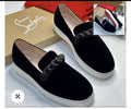 Christian Louboutin Velvet Chain Slip-On Loafers