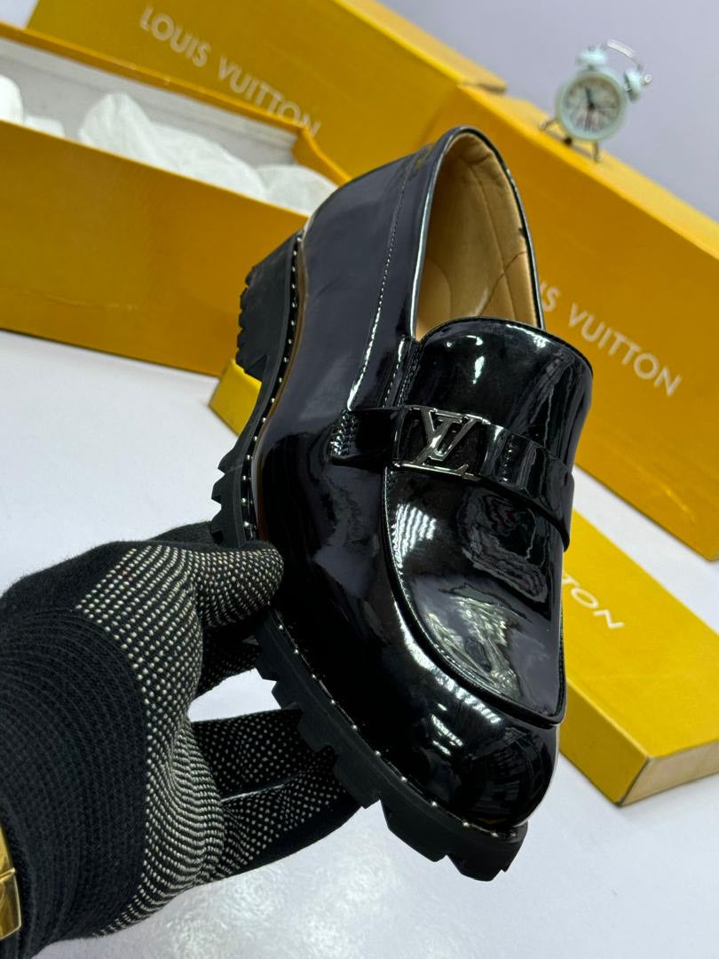 Patent Leather LV Buckle Loafers