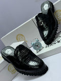 Versace Medusa Croc Mule