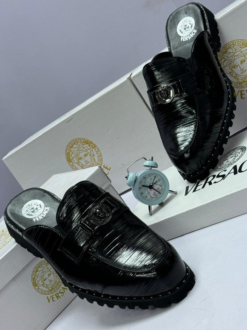 Versace Medusa Croc Mule