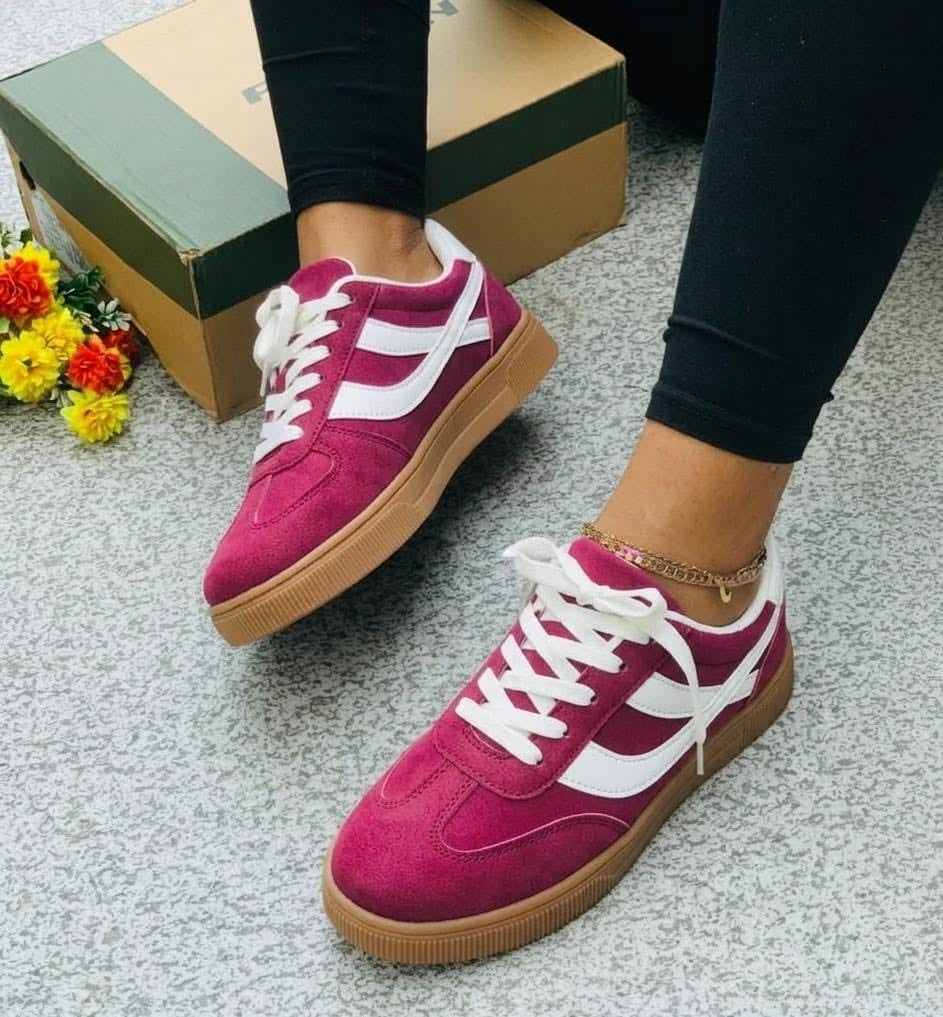Women's Lace-Up Court Sneakers