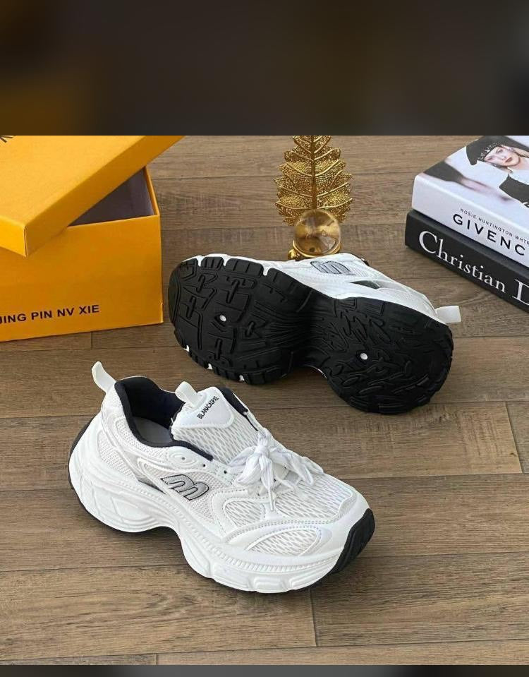 Blankder White Mesh Chunky Runner Sneaker