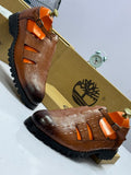 Croc-Embossed Buckle Strap Sandals - Tan