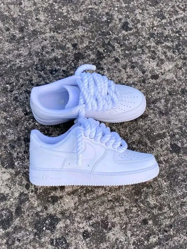 Nike Air Force 1 Triple White Rope Lace