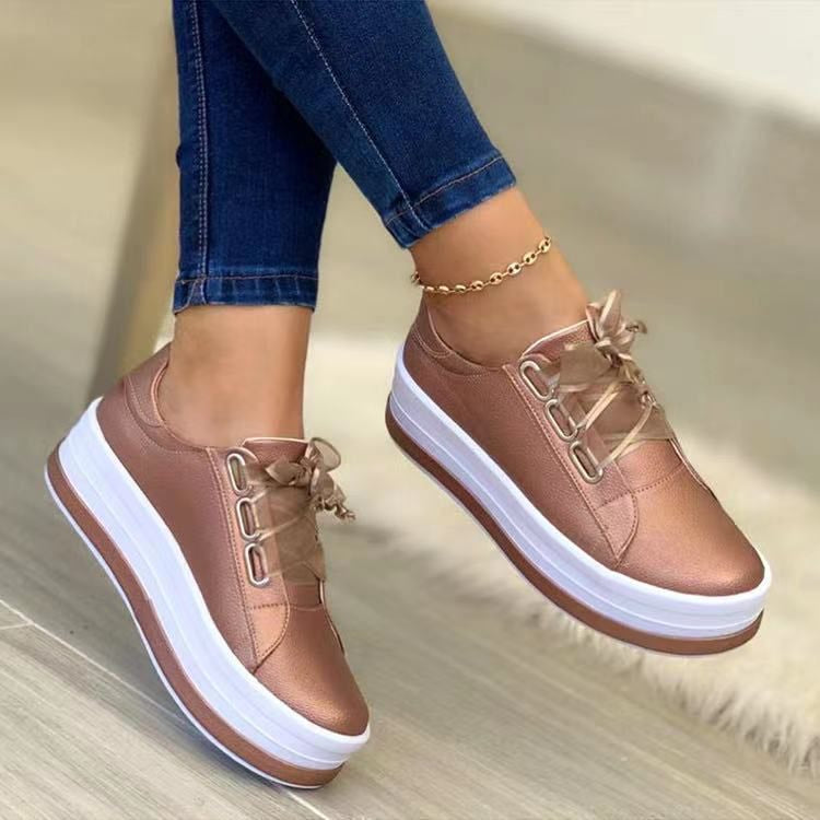 Women's Platform Lace-Up Sneakers